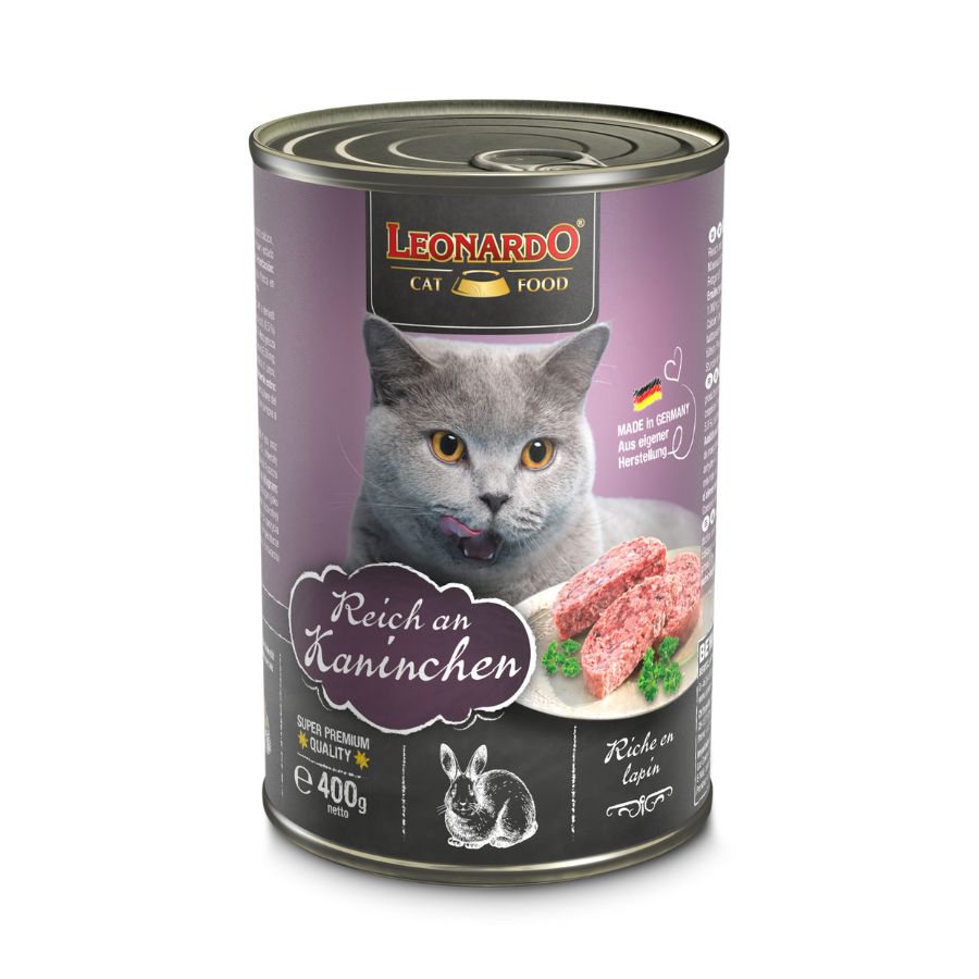 lata-leonardo-conejo-400g-alimento-humedo-premium-gatos Lata Leonardo Conejo 400g Alimento Húmedo Premium para Gatos - Imagen 1